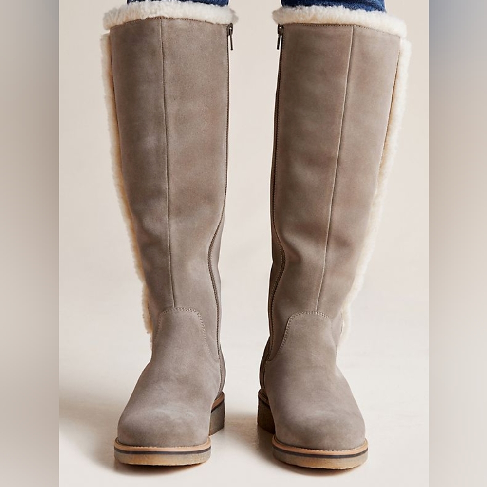 Liendo by Seychelles Anthropologie Gray Suede Tall Boots Size 9